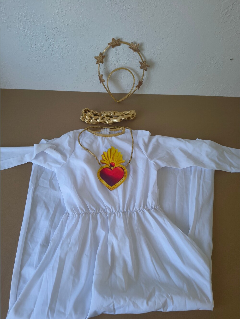 White Angel Costume with Gold Star Halo"